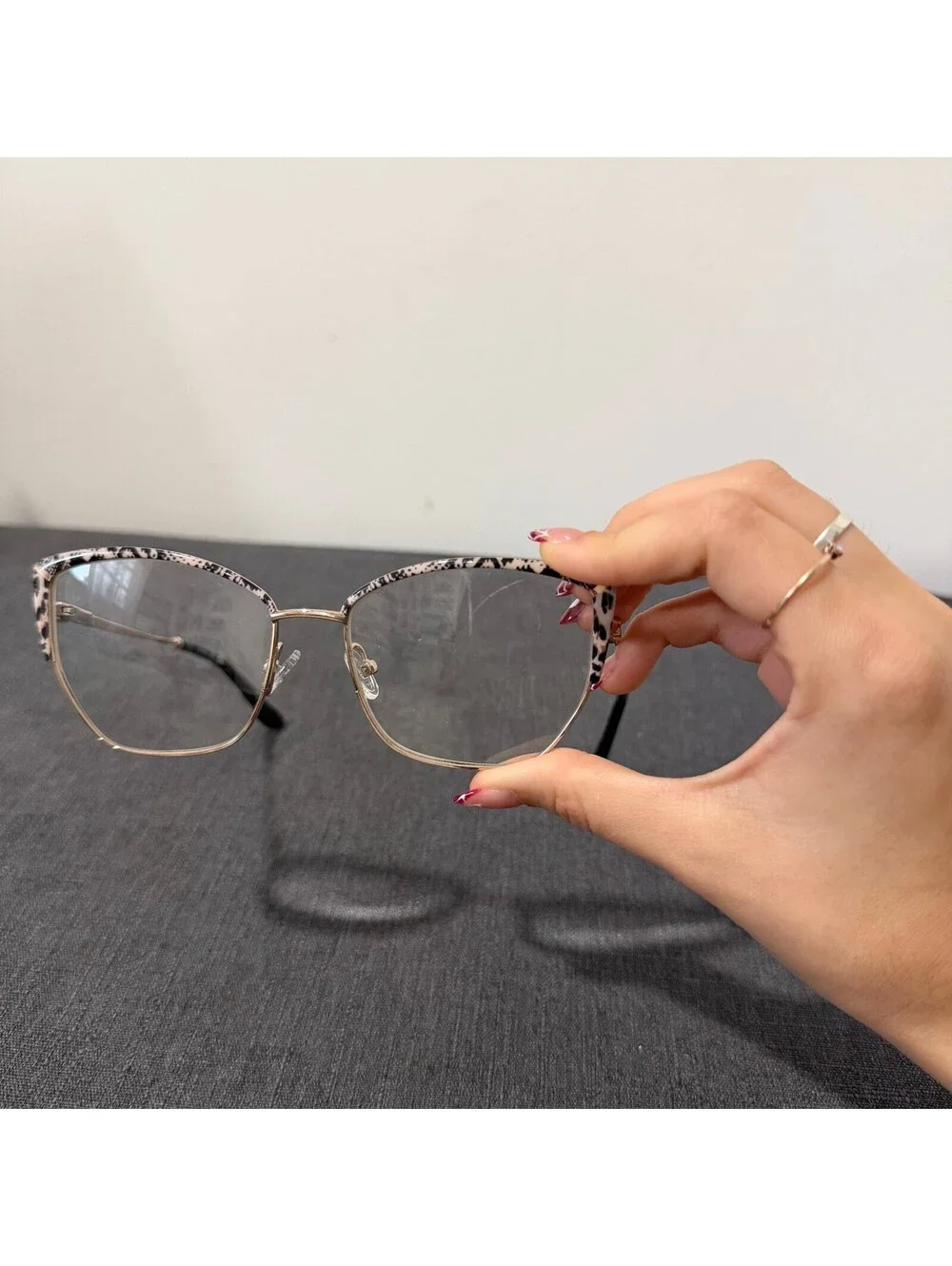 GUESS GU50293 Women’s Eyeglass Frames Rose Gold Animal Print 55-16-140